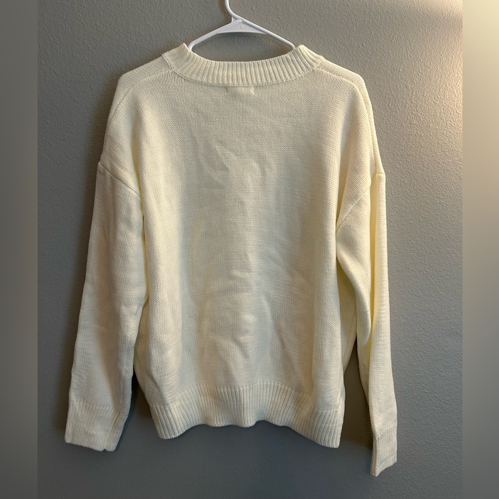 Heart Patterned Cream Sweater - Picture 3 of 3